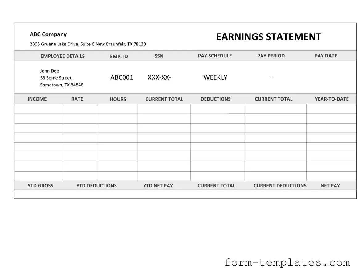 Fill Out a Valid Independent Contractor Pay Stub Template