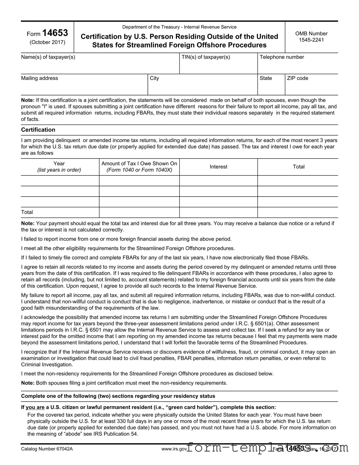 Fill Out a Valid 14653 Template