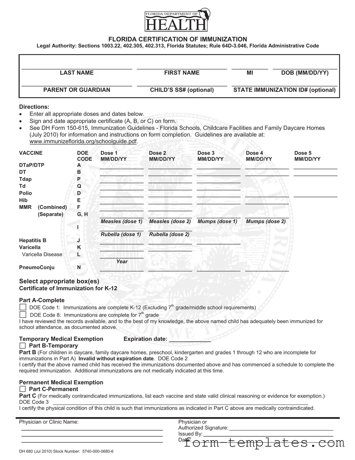 Fill Out a Valid 680 Template