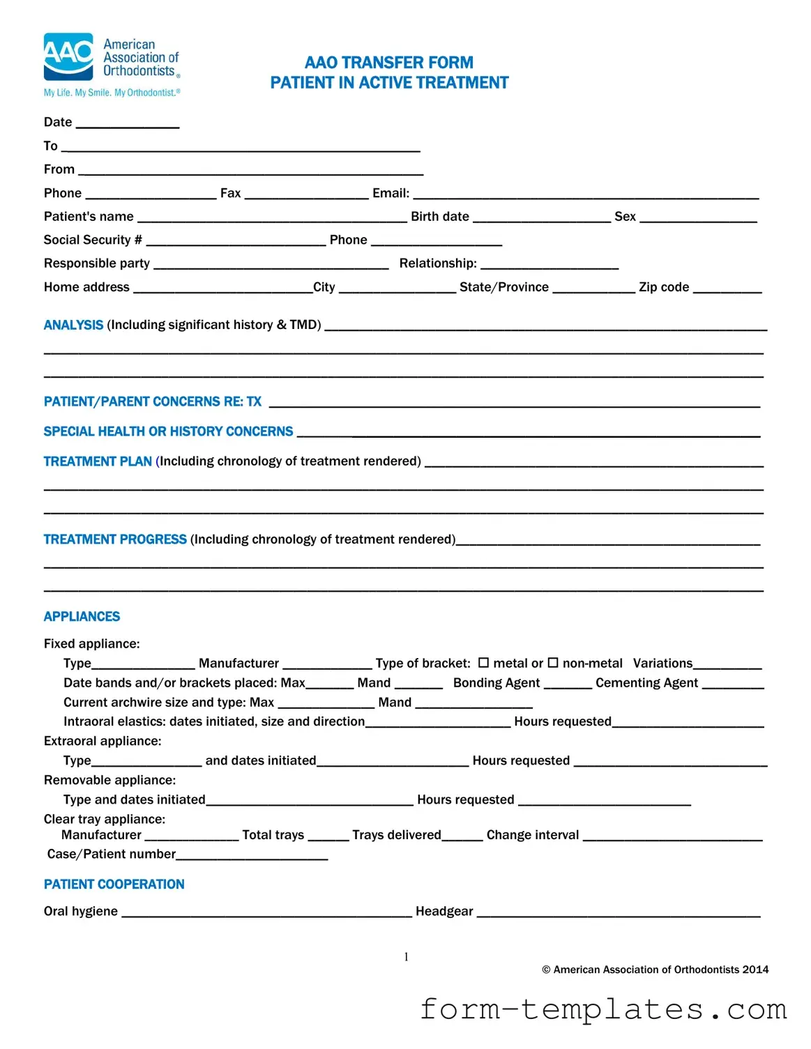 Fill Out a Valid Aao Transfer Template
