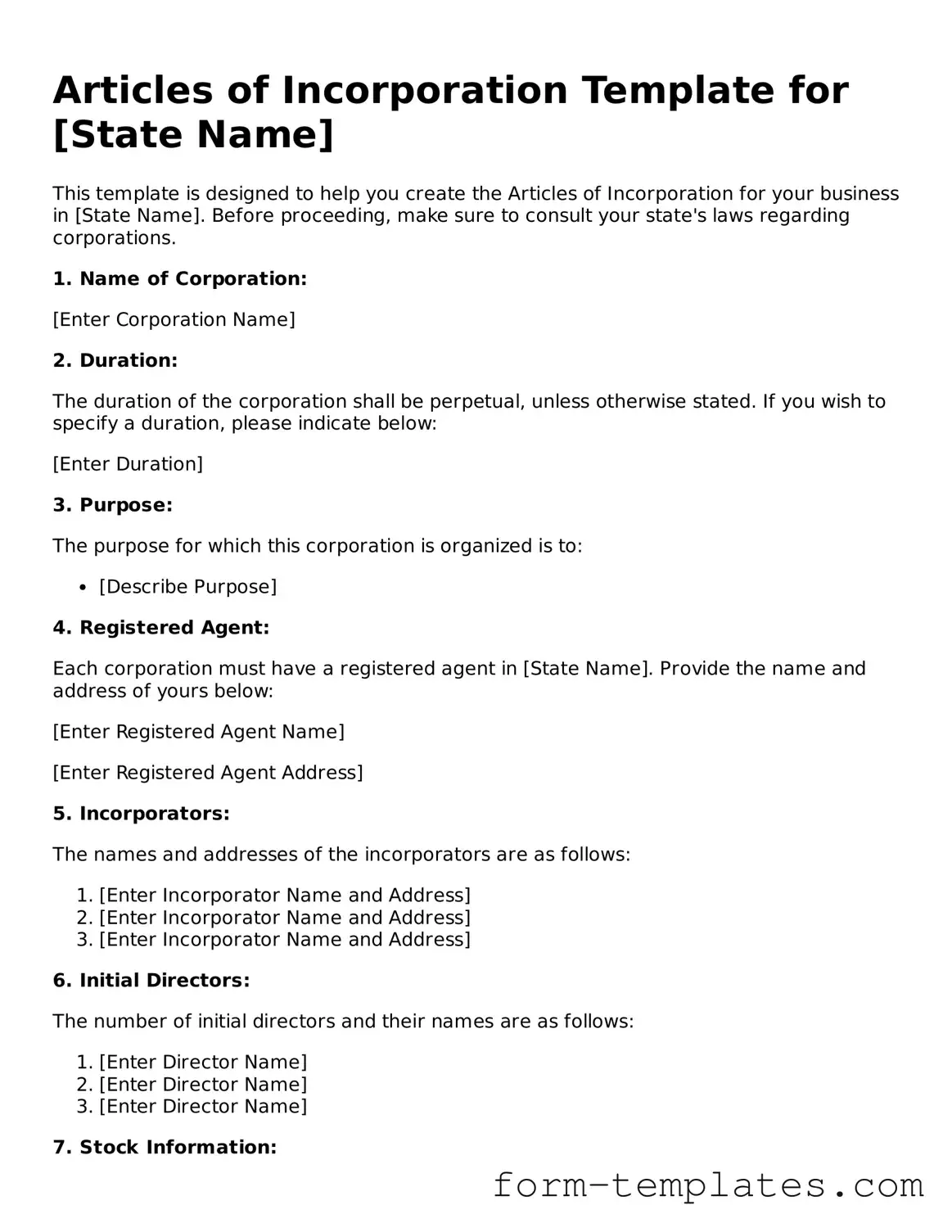 Attorney-Approved Articles of Incorporation Document