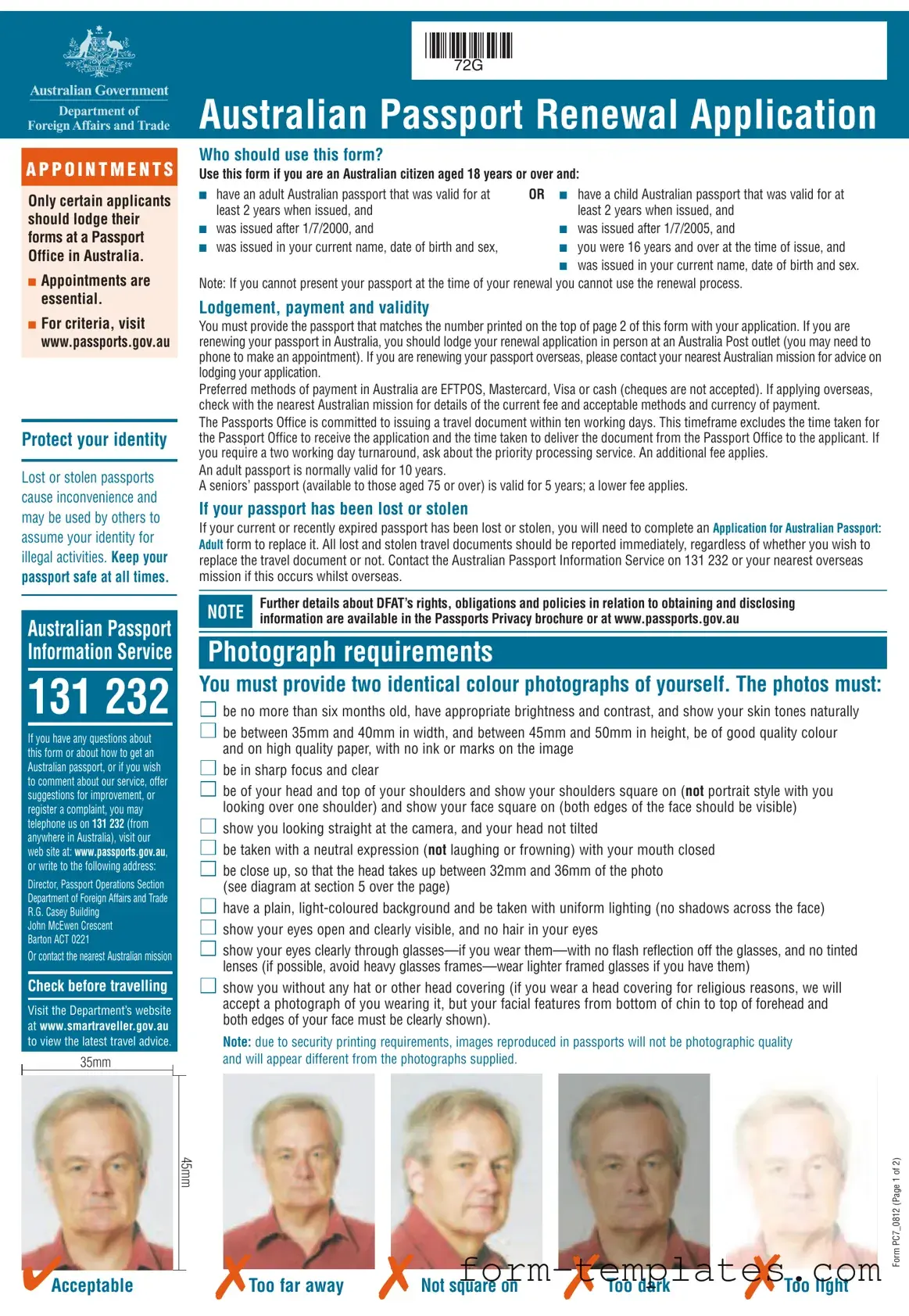 Fill Out a Valid Australian Passport Renewal Template