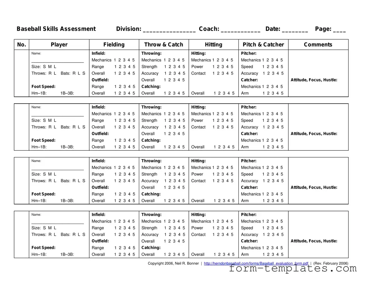 Fill Out a Valid Baseball Assessment Template