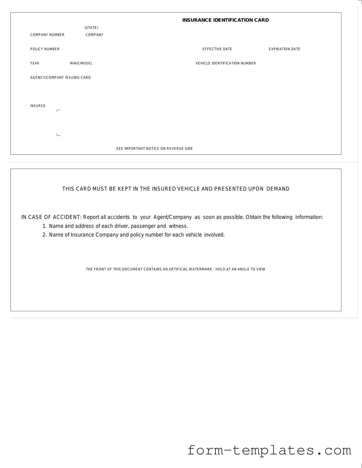 Fill Out a Valid Auto Insurance Card Template