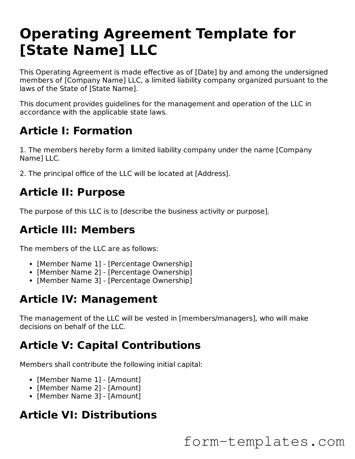 Attorney-Approved Operating Agreement Document