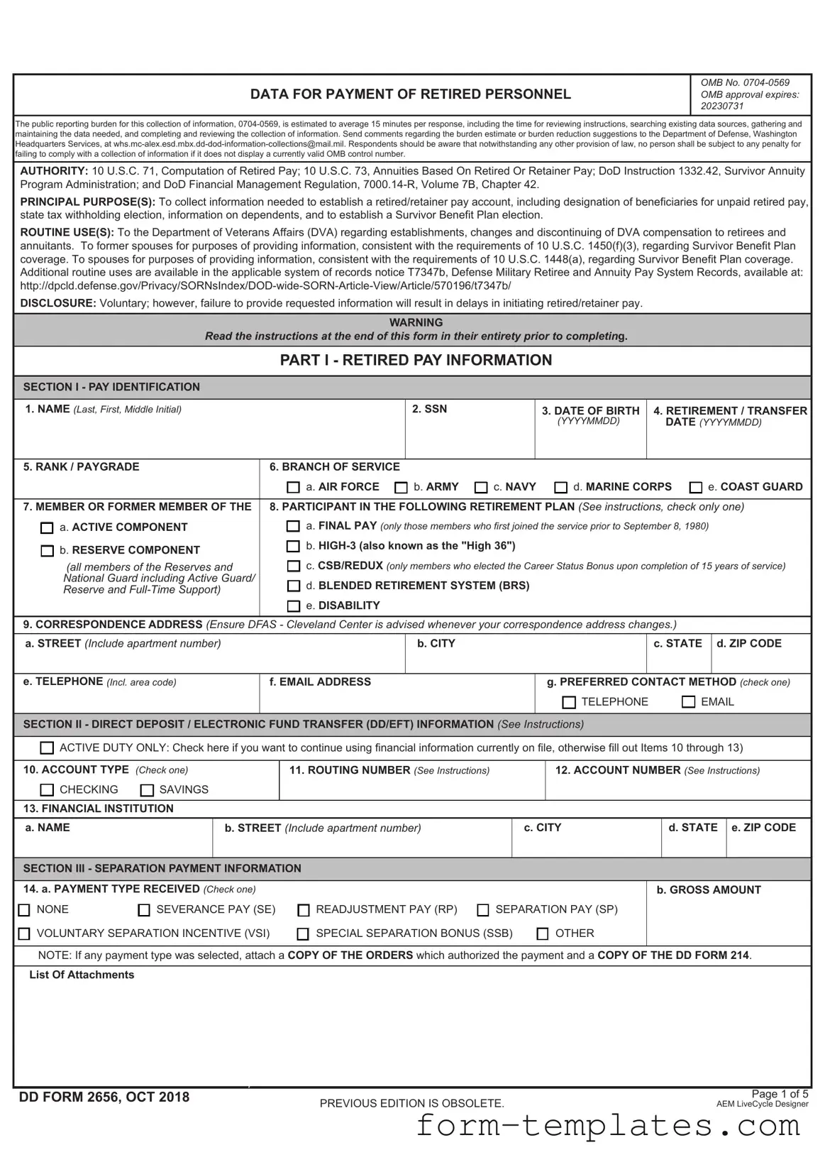 Fill Out a Valid DD 2656 Template