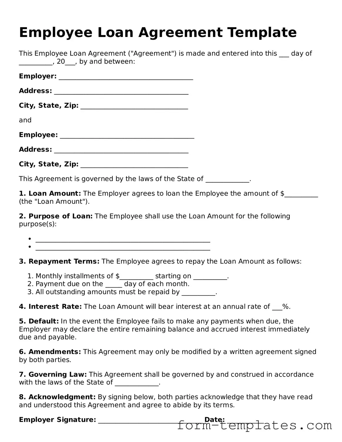 Attorney-Approved Employee Loan Agreement Document