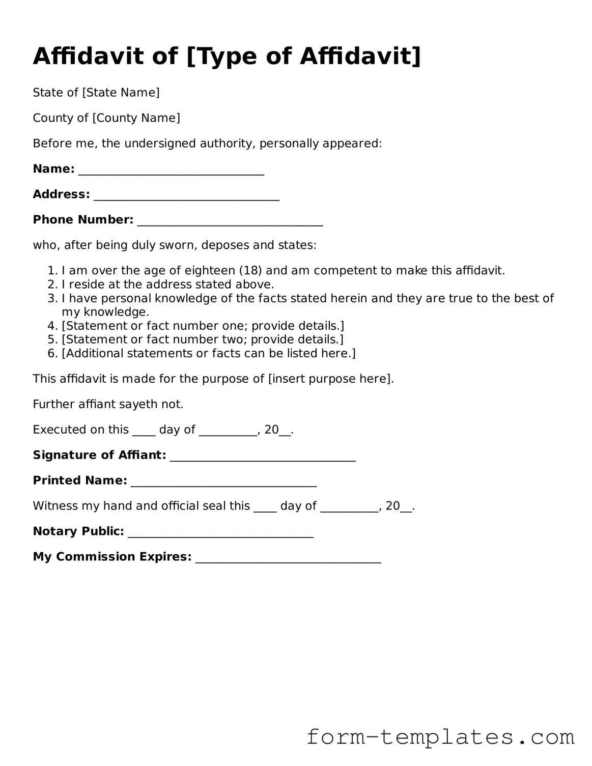 Attorney-Approved Affidavit Document