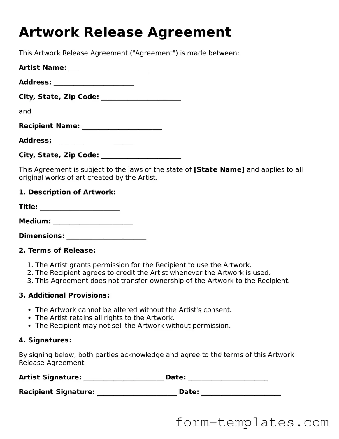 Attorney-Approved Artwork Release Document