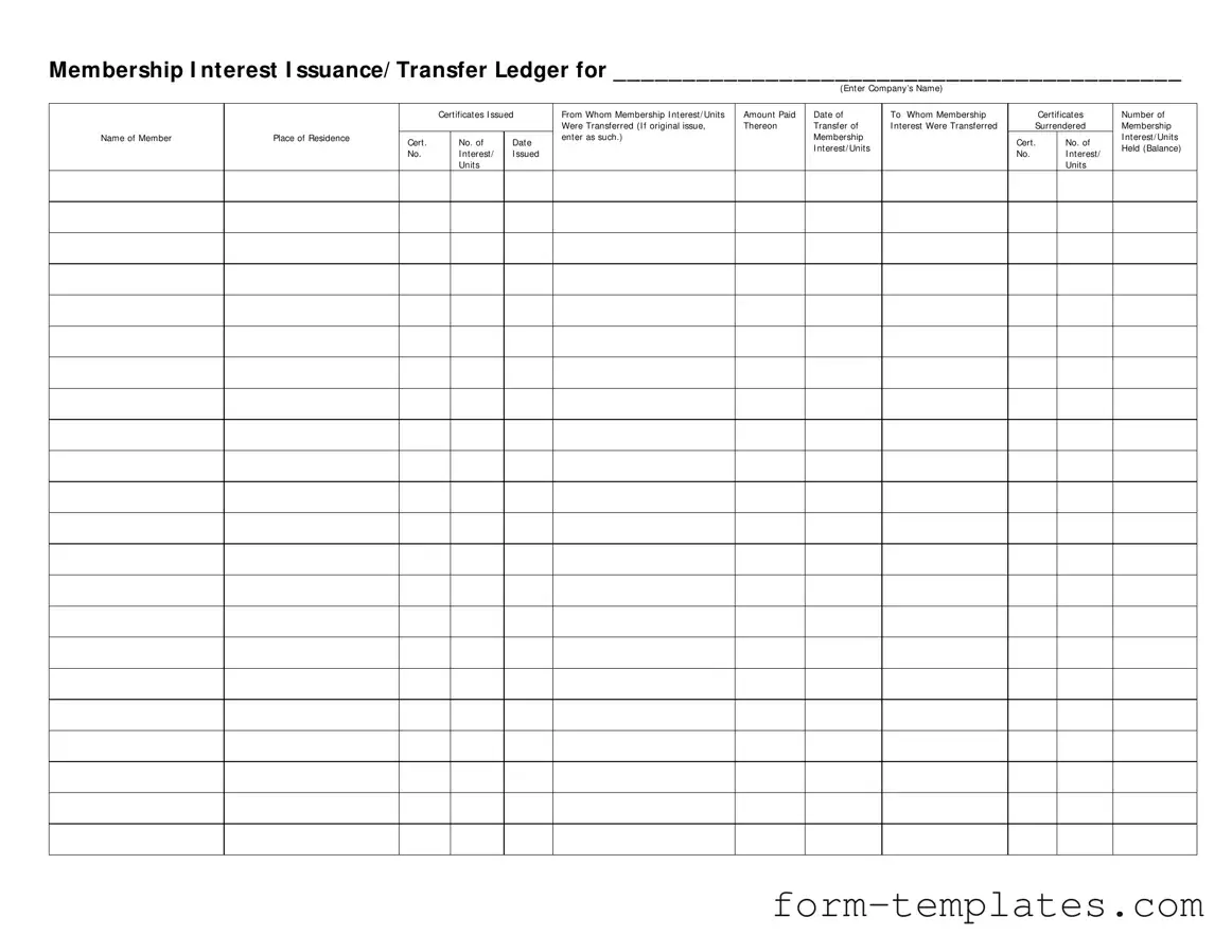 Fill Out a Valid Membership Ledger Template