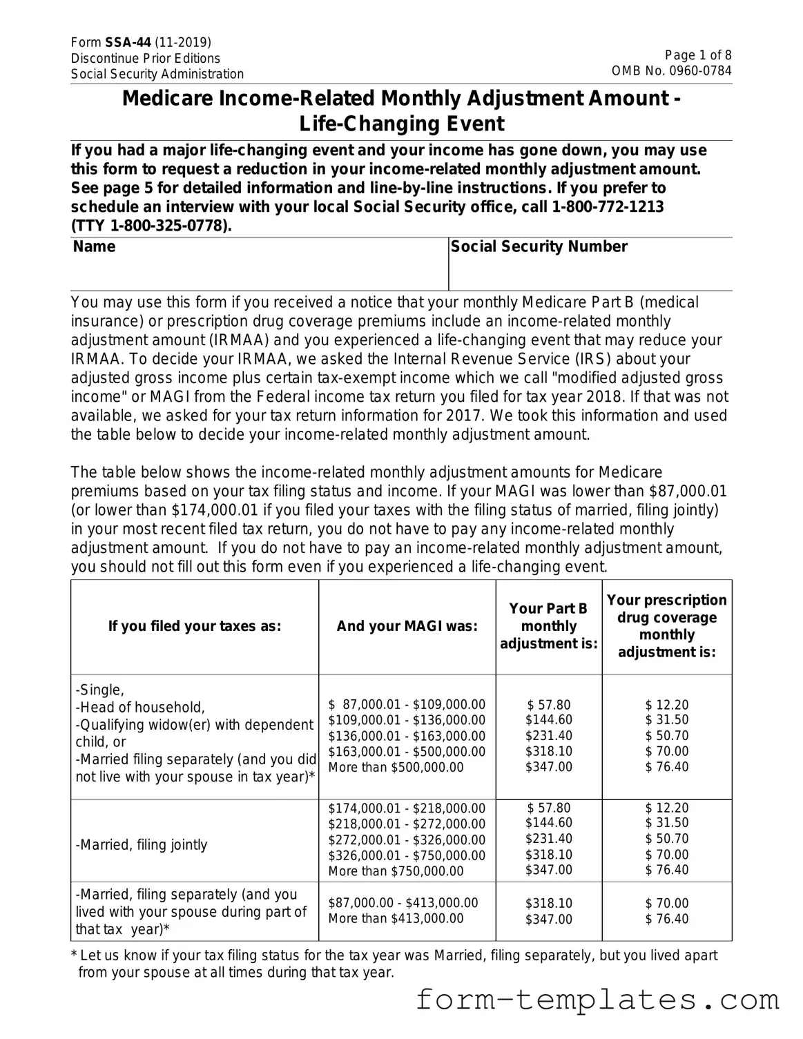 Fill Out a Valid SSA SSA-44 Template