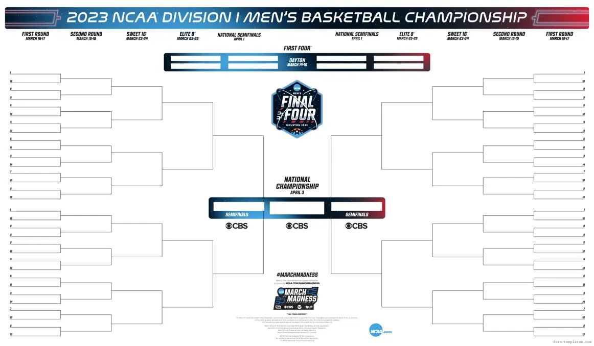 Fill Out a Valid NCAA bracket Template