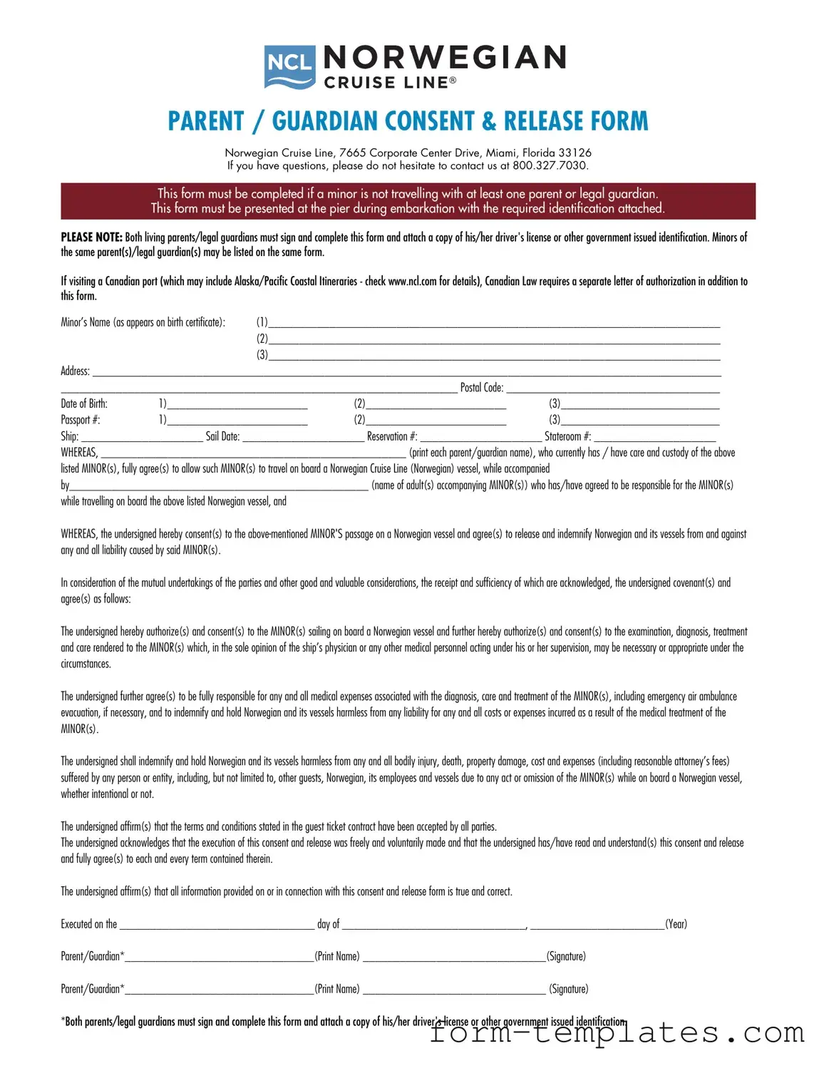Fill Out a Valid NCL Parental Consent Template