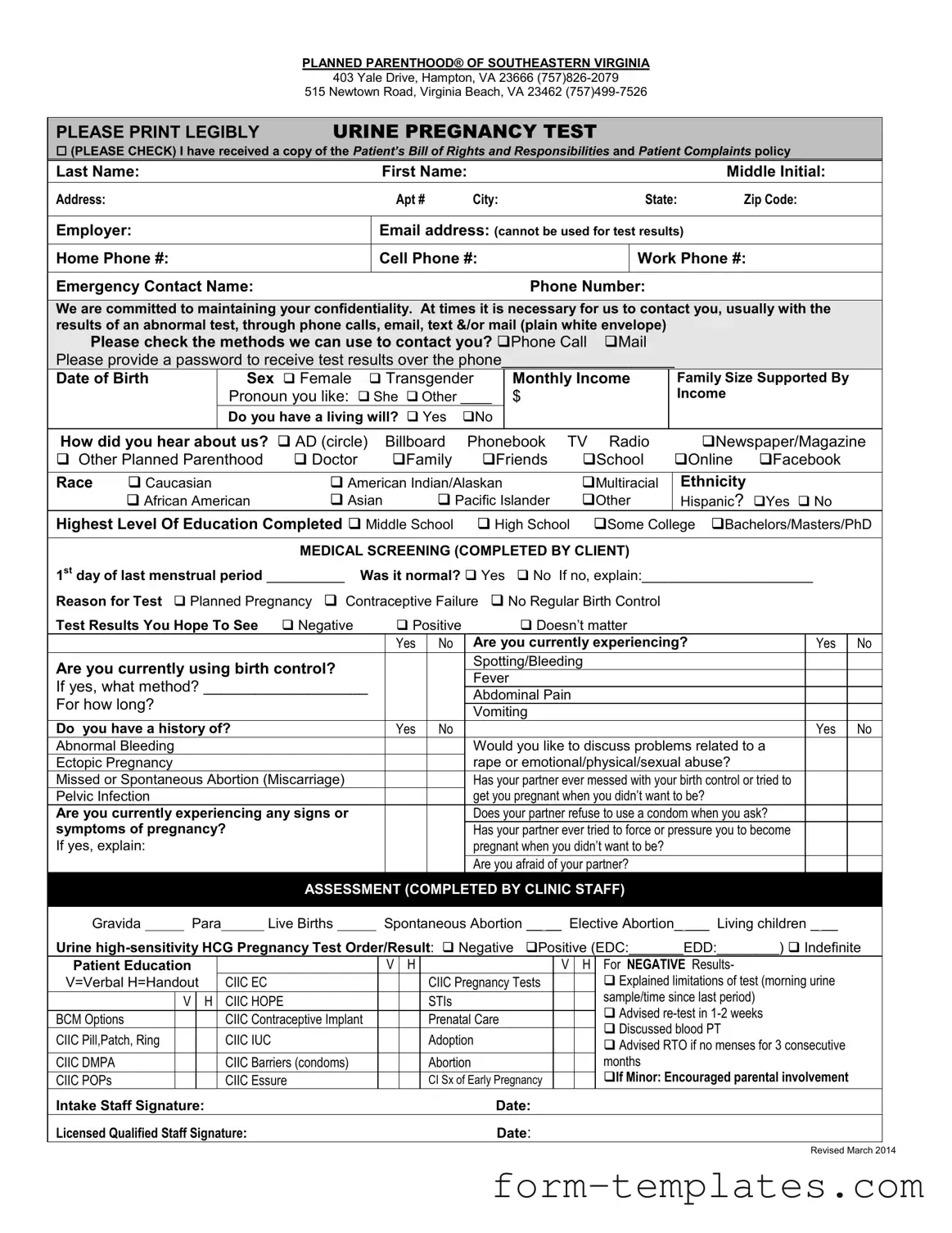 Fill Out a Valid Planned Parenthood Proof Template