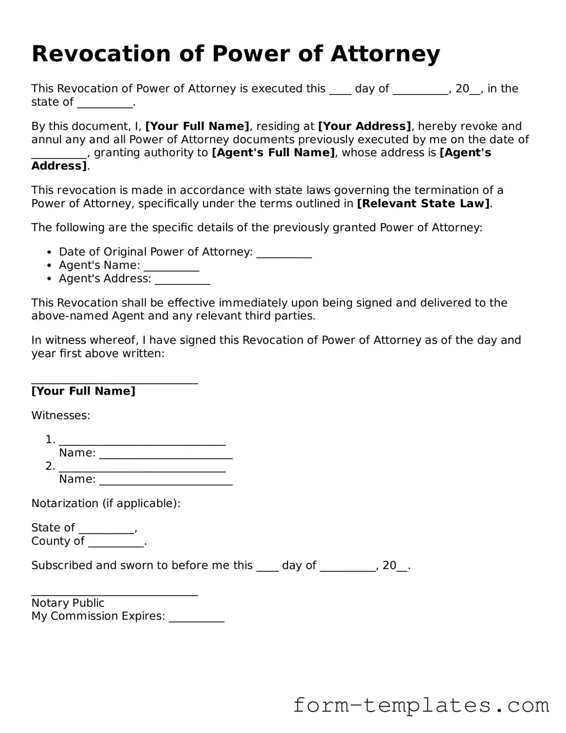 Attorney-Approved Revocation of Power of Attorney Document