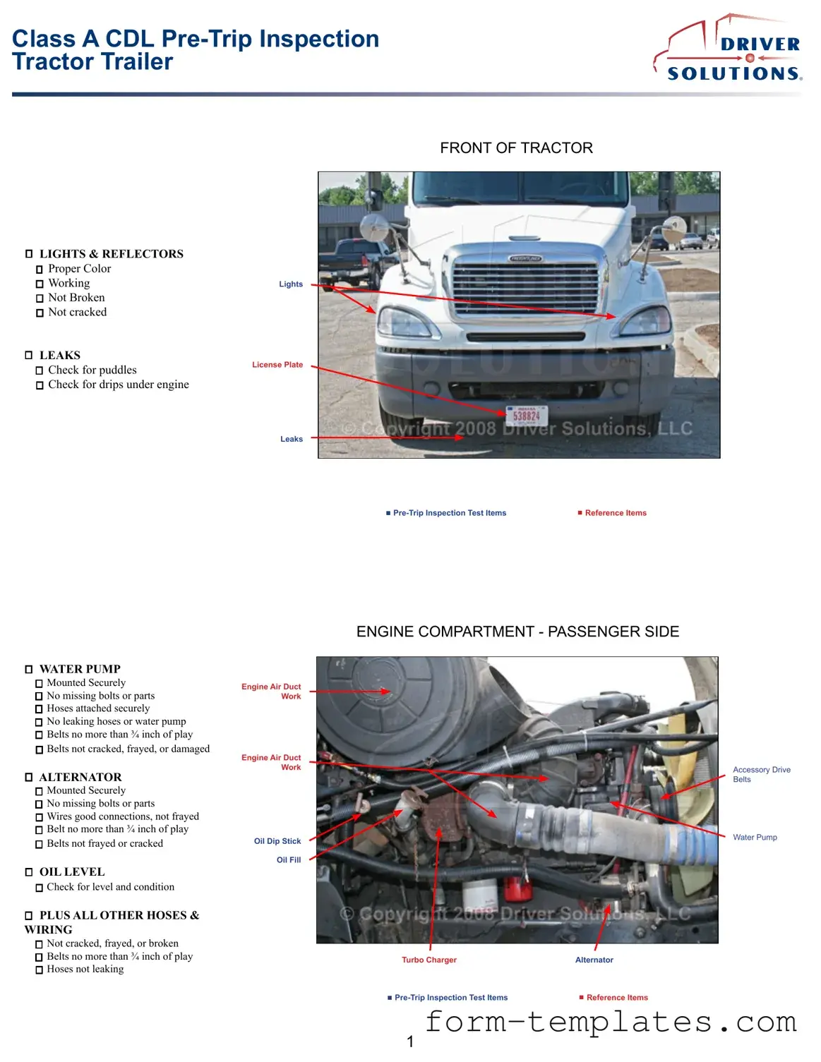 Fill Out a Valid Pre Trip Inspection Checklist Template
