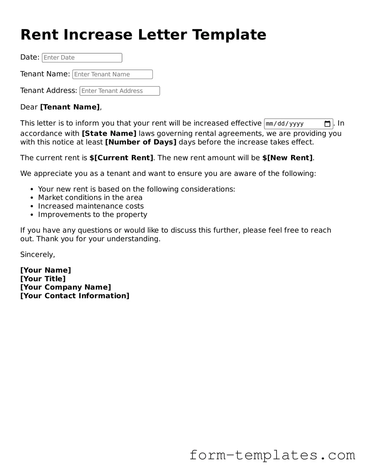 Attorney-Approved Rent Increase Letter Document