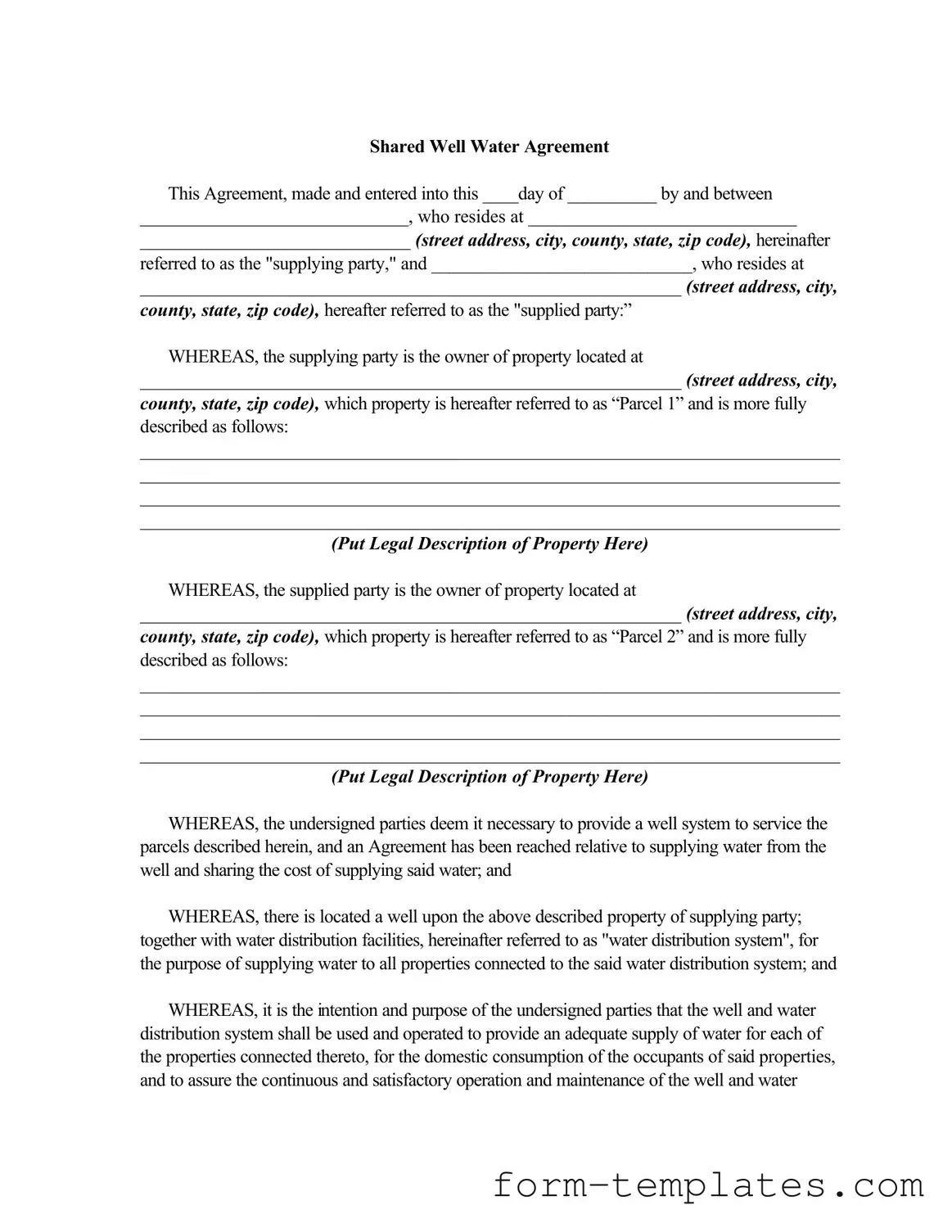 Fill Out a Valid Shared Well Agreement Template
