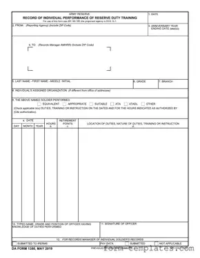 Fill Out a Valid Da 1380 Template