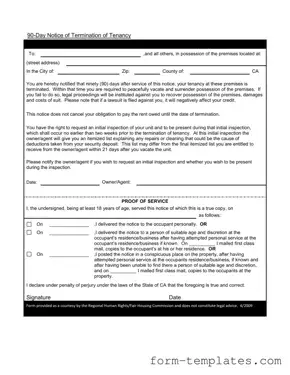 Fill Out a Valid 90 Day Notice To Move Out Template