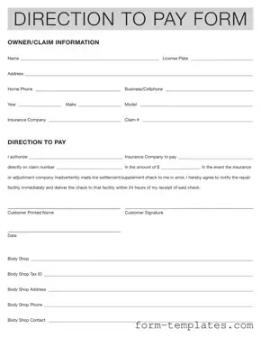 Fill Out a Valid Authorization And Direction Pay Template