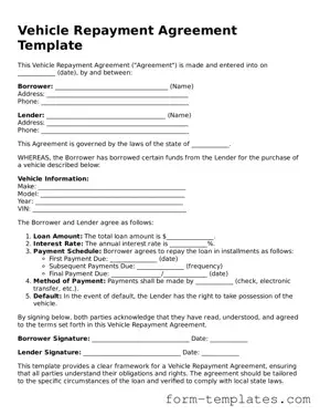 Attorney-Approved Vehicle Repayment Agreement Document
