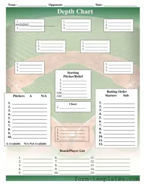 Fill Out a Valid Baseball Field Lineup Template