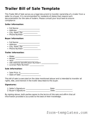 Attorney-Approved Trailer Bill of Sale Document