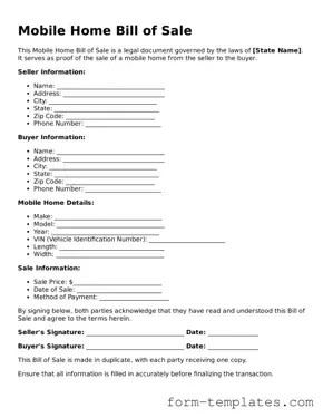 Attorney-Approved Mobile Home Bill of Sale Document