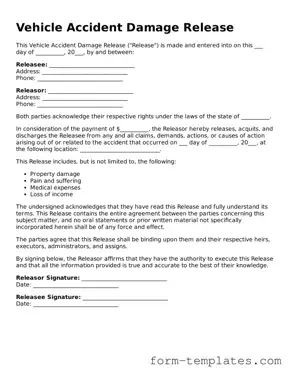 Attorney-Approved Vehicle Accident Damage Release Document