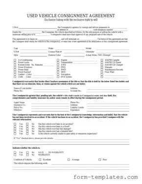 Fill Out a Valid Car Consignment Template