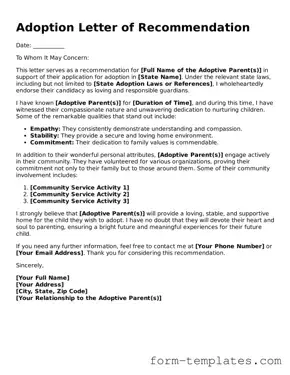 Attorney-Approved Adoption Letter of Recommendation Document