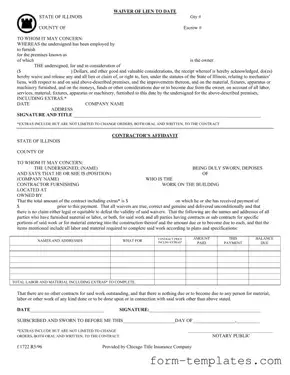 Fill Out a Valid Chicago Title Waiver Format Template