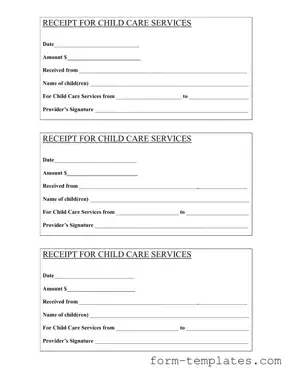 Fill Out a Valid Childcare Receipt Template