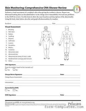 Fill Out a Valid Cna Shower Sheets Template