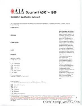Fill Out a Valid AIA A305 Template