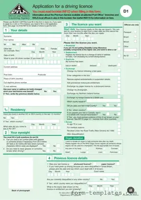 Fill Out a Valid D1 Dvla Template