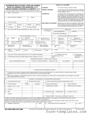 Fill Out a Valid DA 5960 Template
