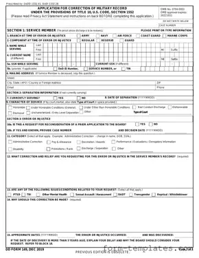 Fill Out a Valid DD 149 Template