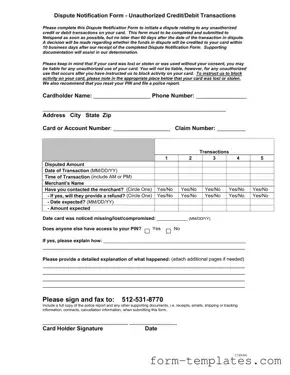 Fill Out a Valid Netspend Dispute Template