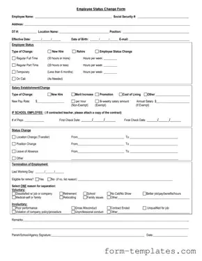 Fill Out a Valid Employee Status Change Template