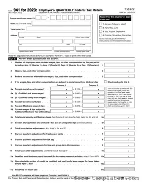 Fill Out a Valid IRS 941 Template