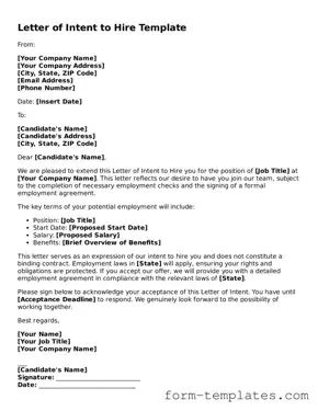 Attorney-Approved Letter of Intent to Hire Document