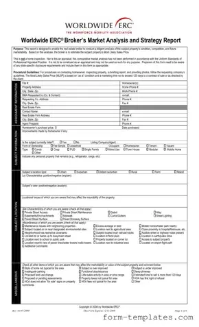 Fill Out a Valid Erc Broker Market Analysis Template