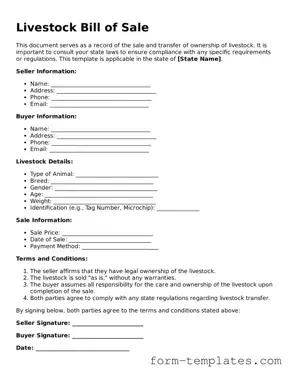 Attorney-Approved Livestock Bill of Sale Document