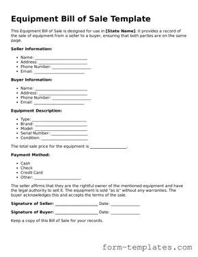 Attorney-Approved Equipment Bill of Sale Document