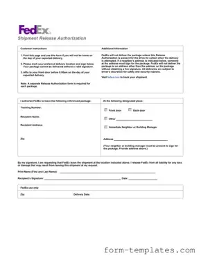 Fill Out a Valid Fedex Release Template