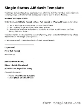 Attorney-Approved Single Status Affidavit Document