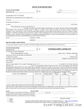 Fill Out a Valid Illinois Final Waiver Of Lien Template