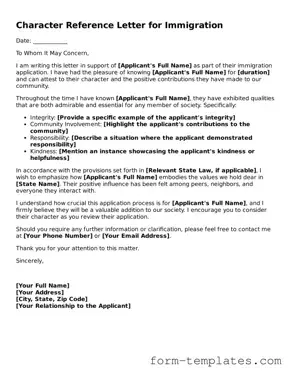 Attorney-Approved Character Reference Letter for Immigration Document